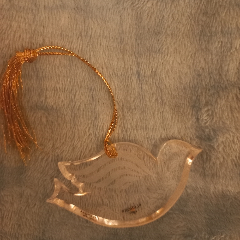Vintage 1991 Lenox Crystal Dove Ornament w/Box